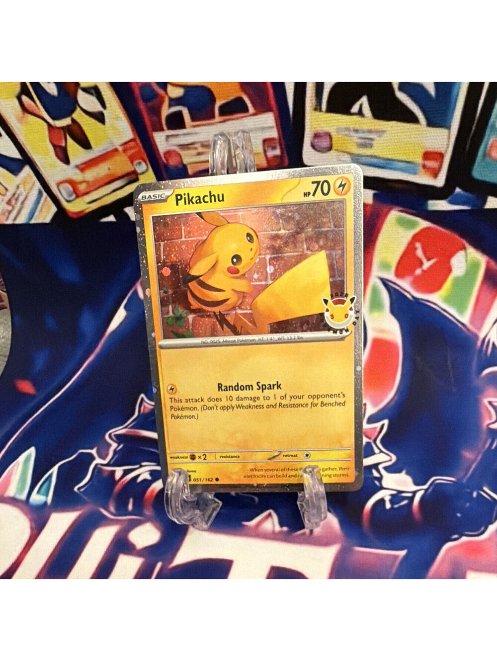 Pokémon TCG Pikachu Cosmo Holo Stamped Promo 70 HP 051/162 English